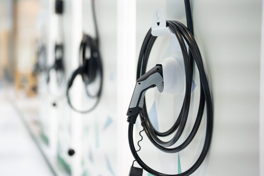 An indoor electric charging station scaled